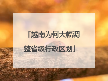 越南为何大幅调整省级行政区划